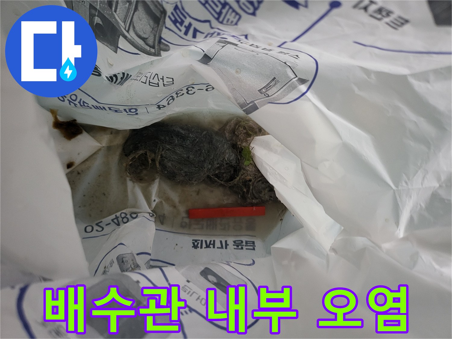 배관-연결부-주변의-머리카락-및-슬러지-뭉치