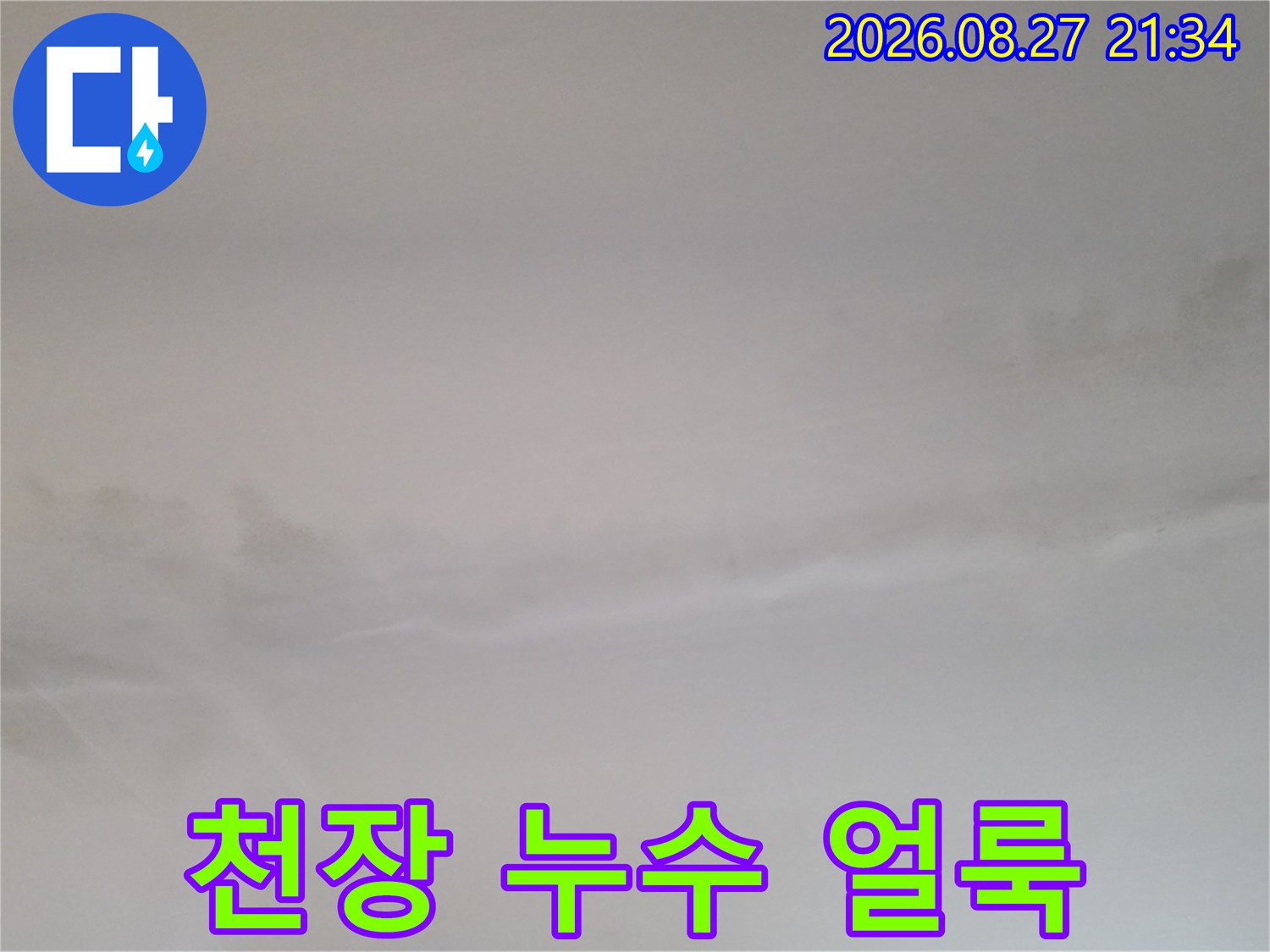동두천 생연동 빌라-거실 천장에 발생한 젖은 흔적과 얼룩