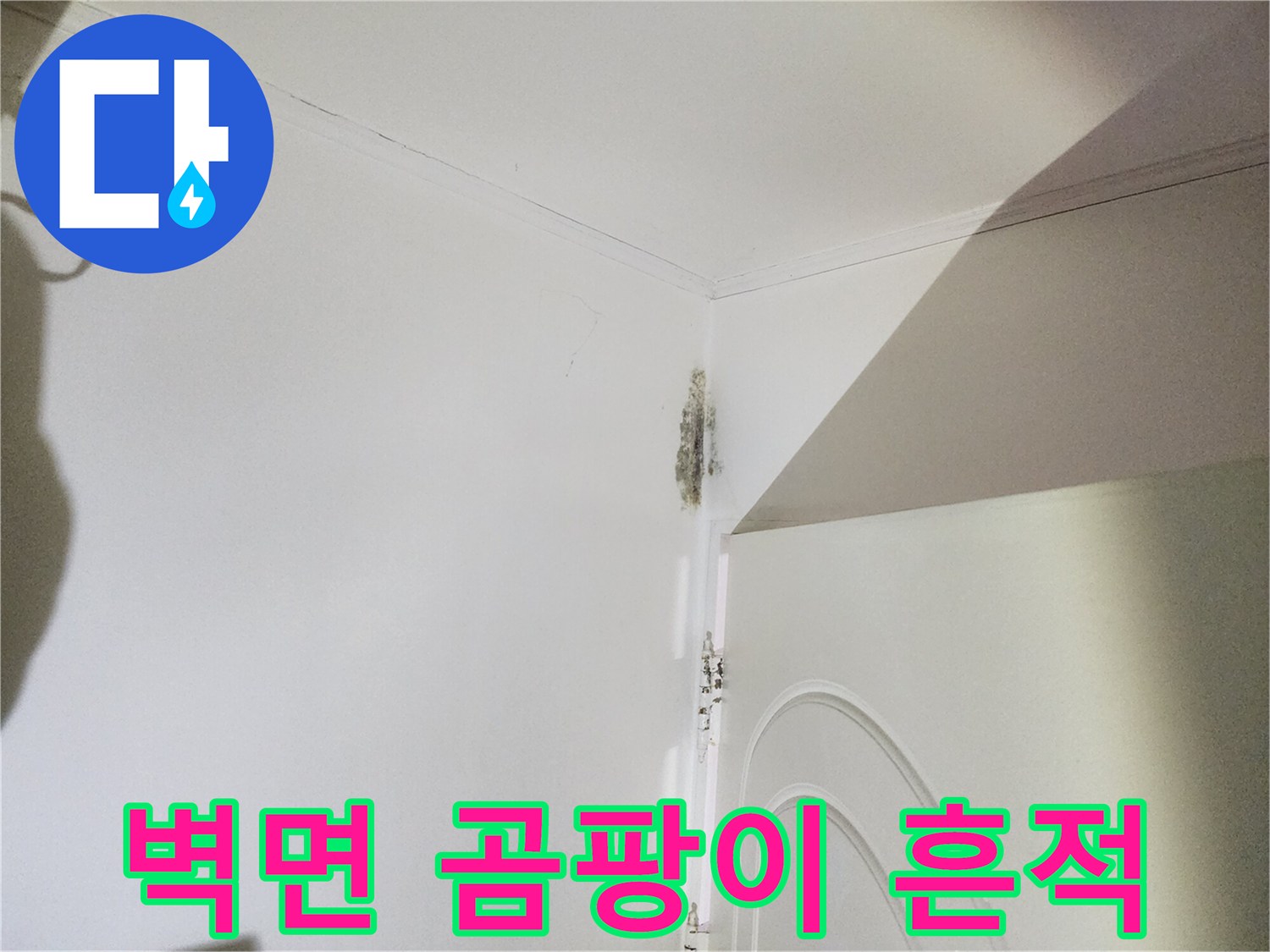 은평구 신사동 현장-천장과 문틀 주변의 곰팡이 및 습기 흔적