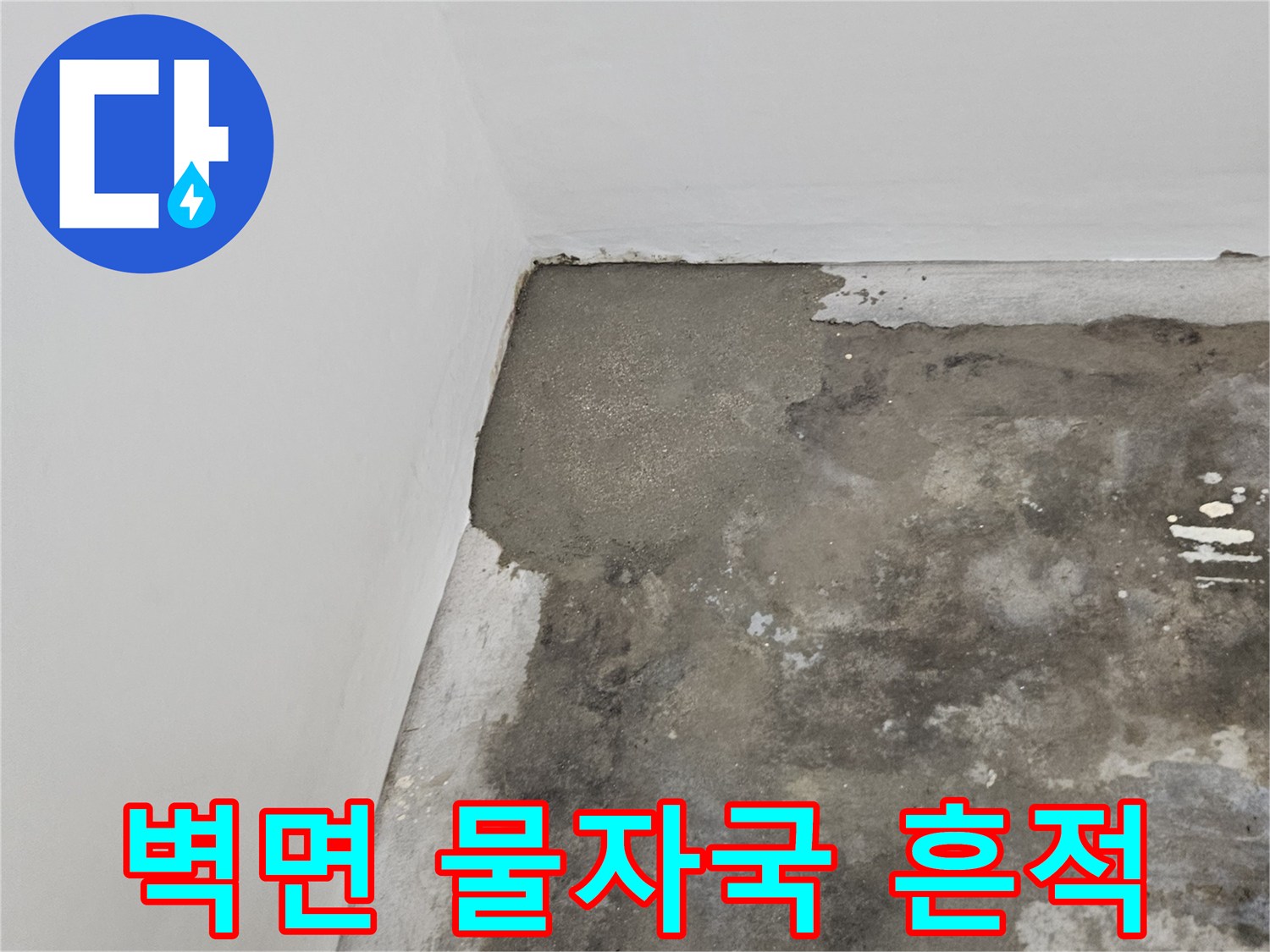 구로구 현장-벽면 하부의 습기와 얼룩 상태
