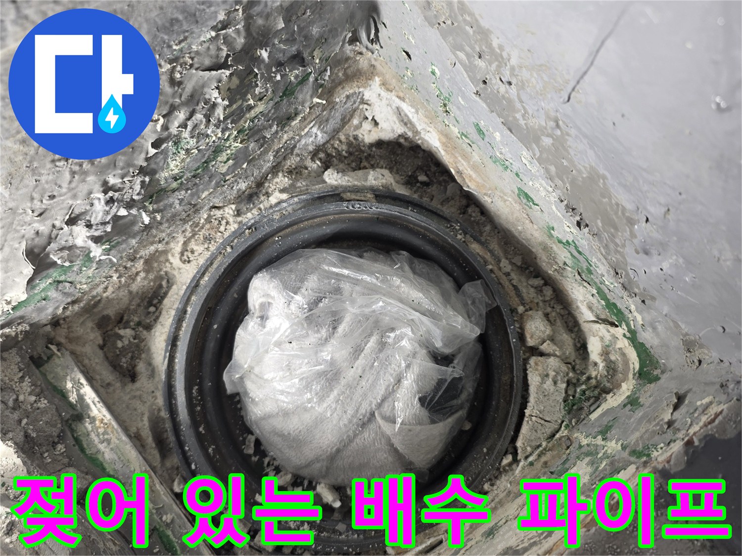 배수관-연결-부위-주변-습기-및-오염-상태