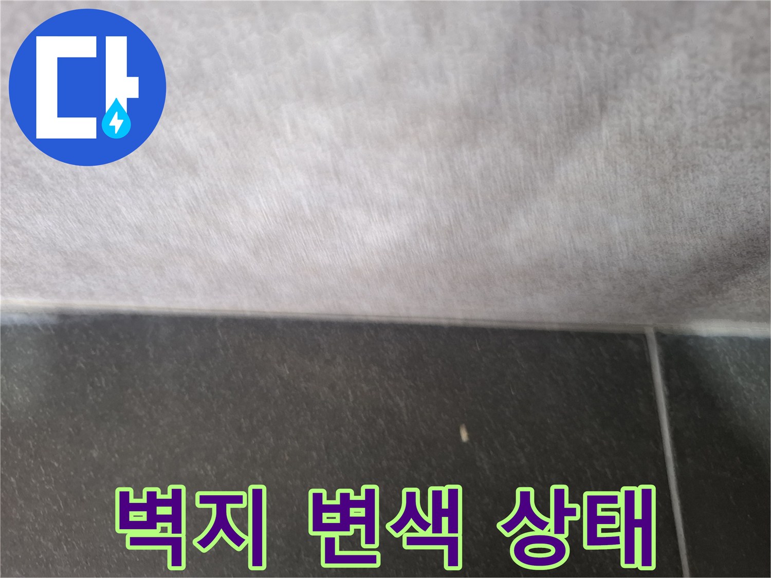 성남 중원구 현장의 벽지 변색 및 젖음 현상 사진