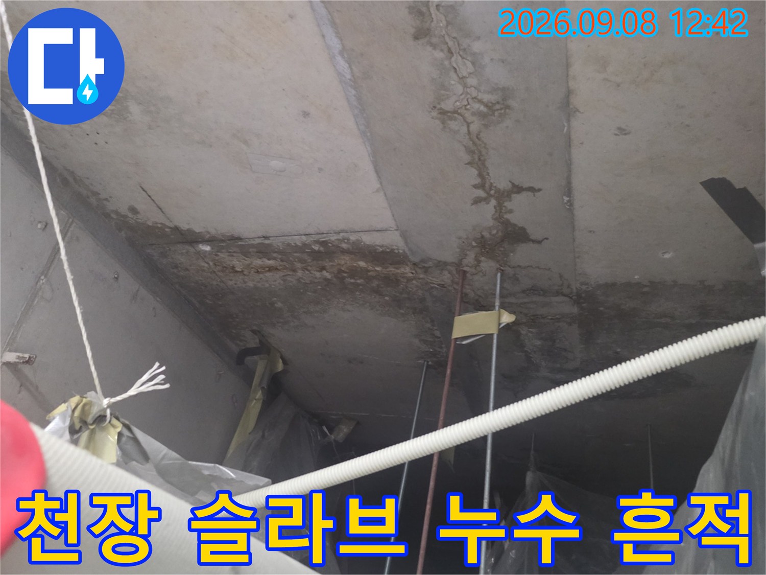 인천 연수구 송도동-천장 슬라브에 발생한 습기와 오염 흔적